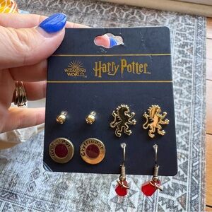 Warner Bros. Harry Potter Gryffindor Earrings - Red and Gold